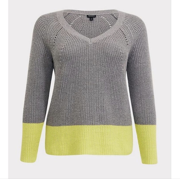 Torrid Neon Colorblocked Sweater - Picture 3 of 9
